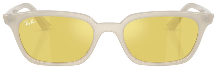 Ray Ban Zaya Bio Based Sunglasses Polished Cloudy Warm WhiteYellow Flash Gold