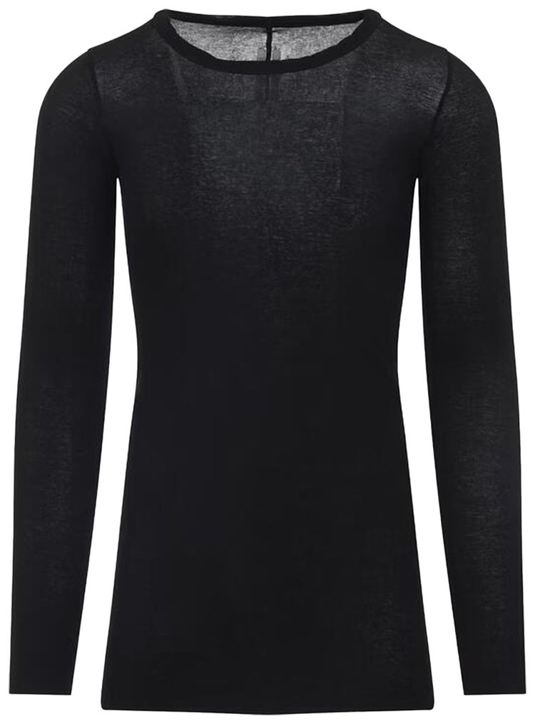 Rick Owens Rib Long Sleeve T Shirt Black