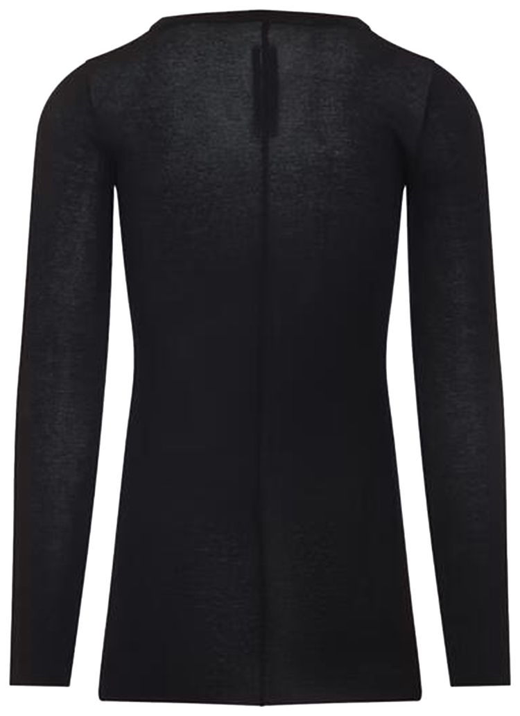 Rick Owens Rib Long Sleeve T Shirt Black