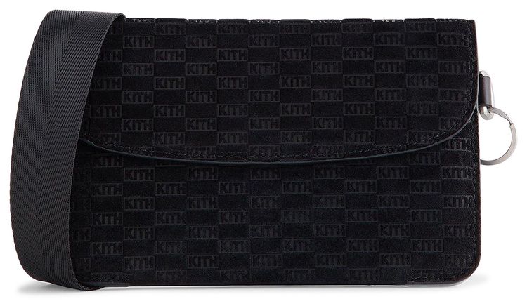 Kith Monogram Suede Envelope K20 Bag Black