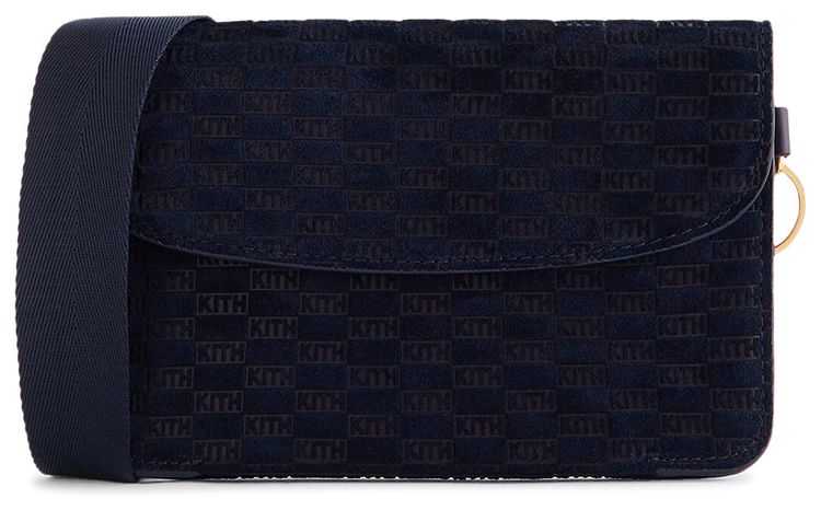 Kith Monogram Suede Envelope K20 Bag Ink
