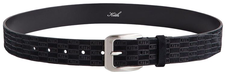 Kith Monogram Suede Leather Belt Black