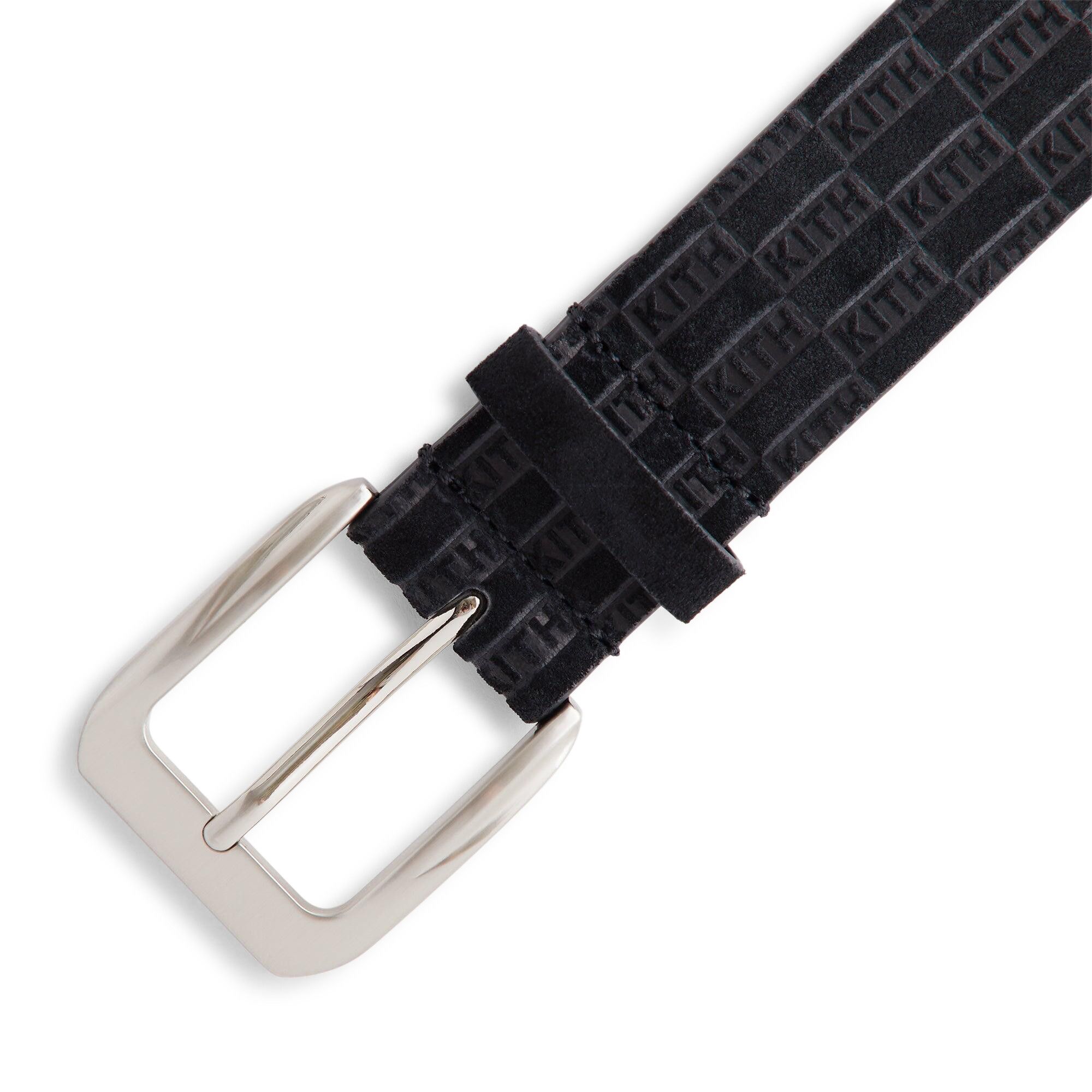 Buy Kith Monogram Suede Leather Belt 'Black' - KHMSL0026 001