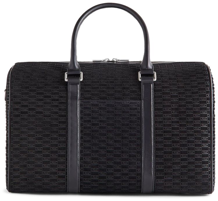 Kith Monogram Suede Traveler K40 Bag Black Ink