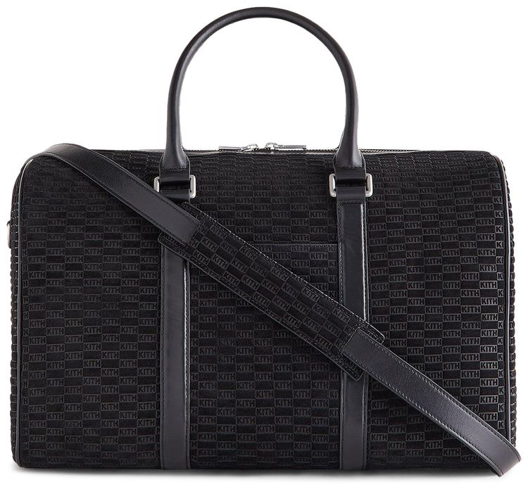 Kith Monogram Suede Traveler K40 Bag Black Ink