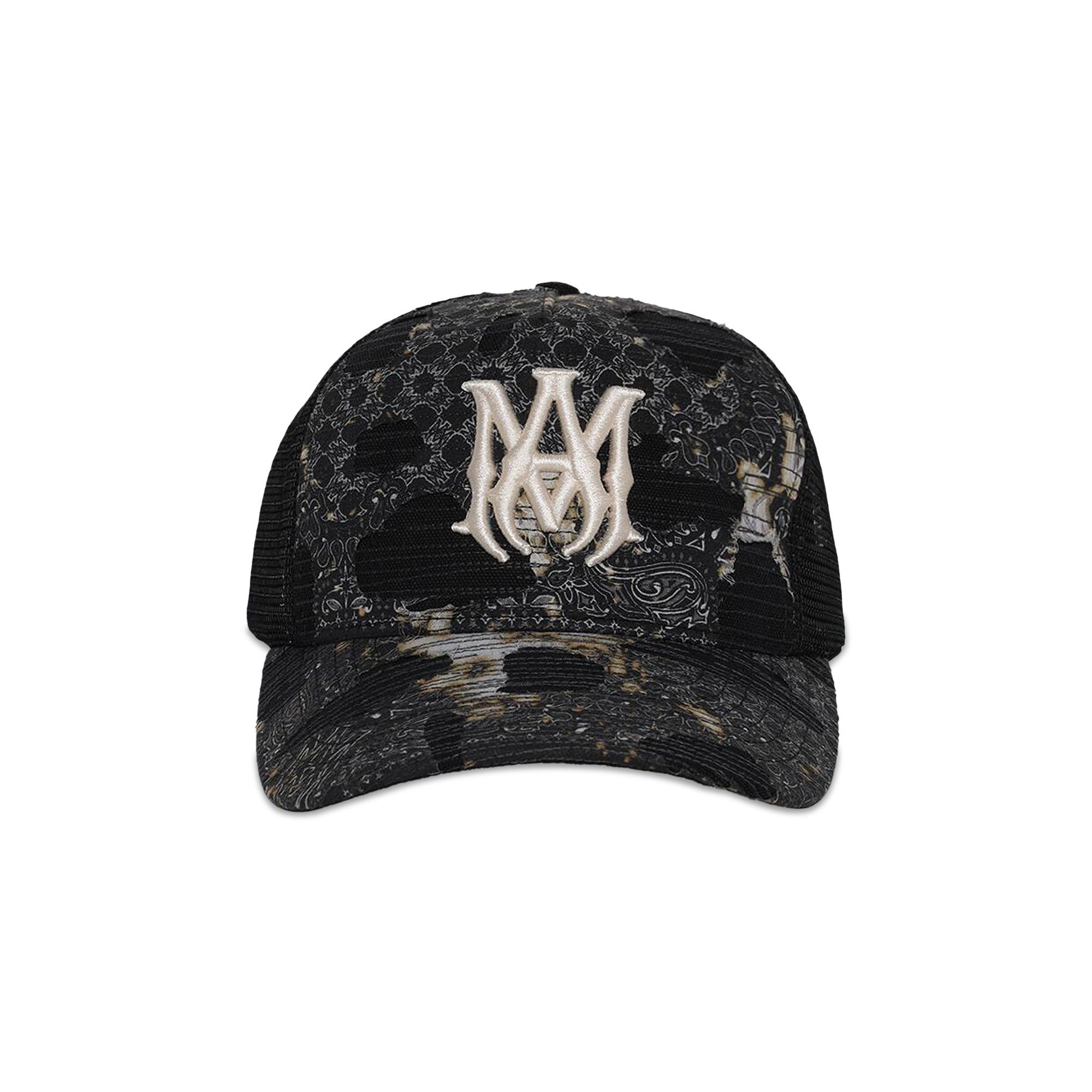 Buy Amiri Bandana Repair Trucker Hat 'Black' - AMHATR1028 | GOAT
