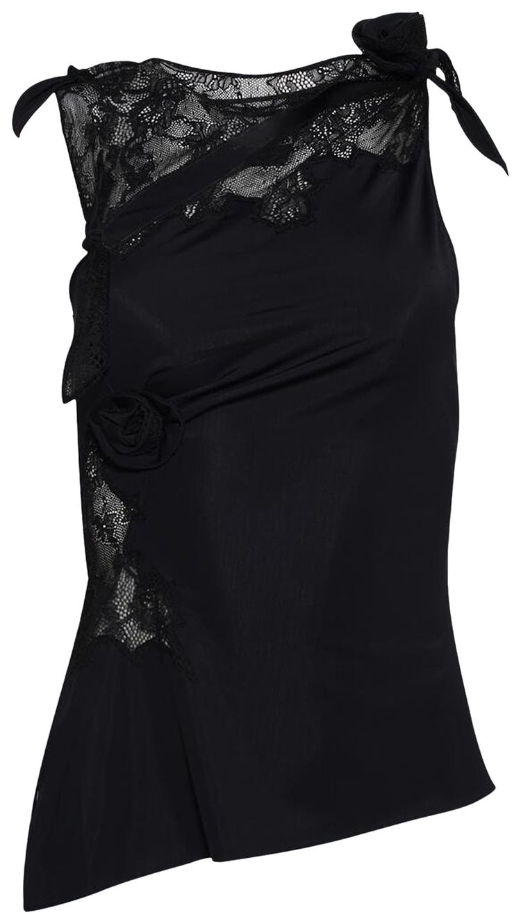 Coperni Lace Flower Top Black