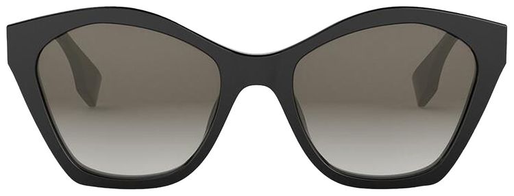 Fendi Lettering Cat Eye Sunglasses Shiny BlackGradient Brown