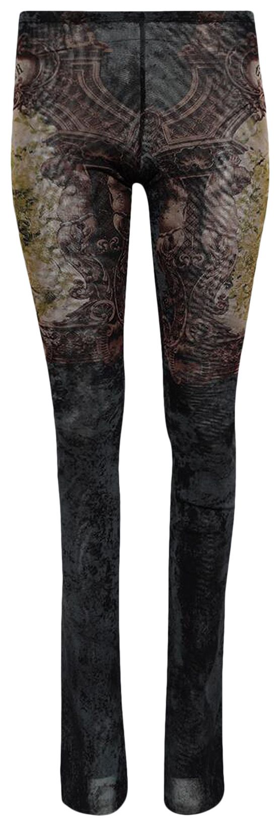 Jean Paul Gaultier Printed Medaillon Mesh Trouser BlackVintage BlueGreen