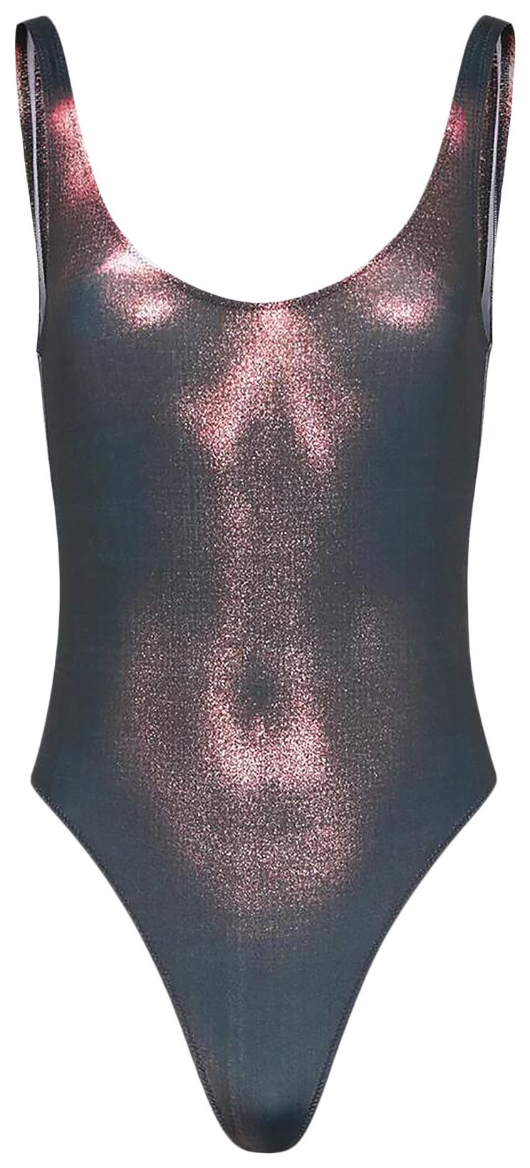 Jean Paul Gaultier Printed Body Dust Swimsuit BlackBrown