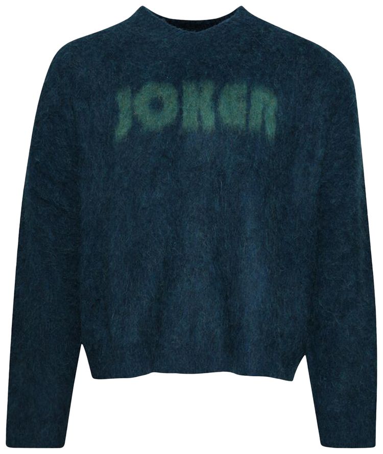 Martine Rose Brushed Mohair V Neck Jumper GreenDark Green