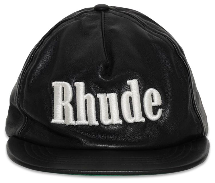 Rhude Logo Leather Hat Black