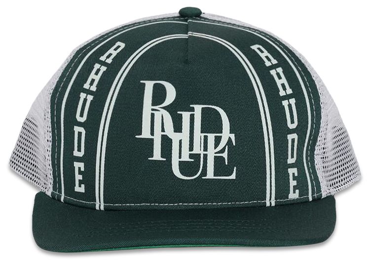 Rhude Collegiate Scramble Trucker Hat GreenOff White