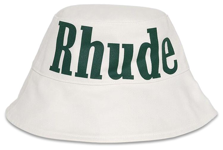 Rhude Logo Bucket Hat Off WhiteGreen