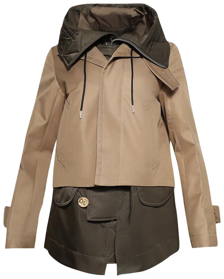 Sacai Cotton Gabardine Blouson BeigeDark Khaki