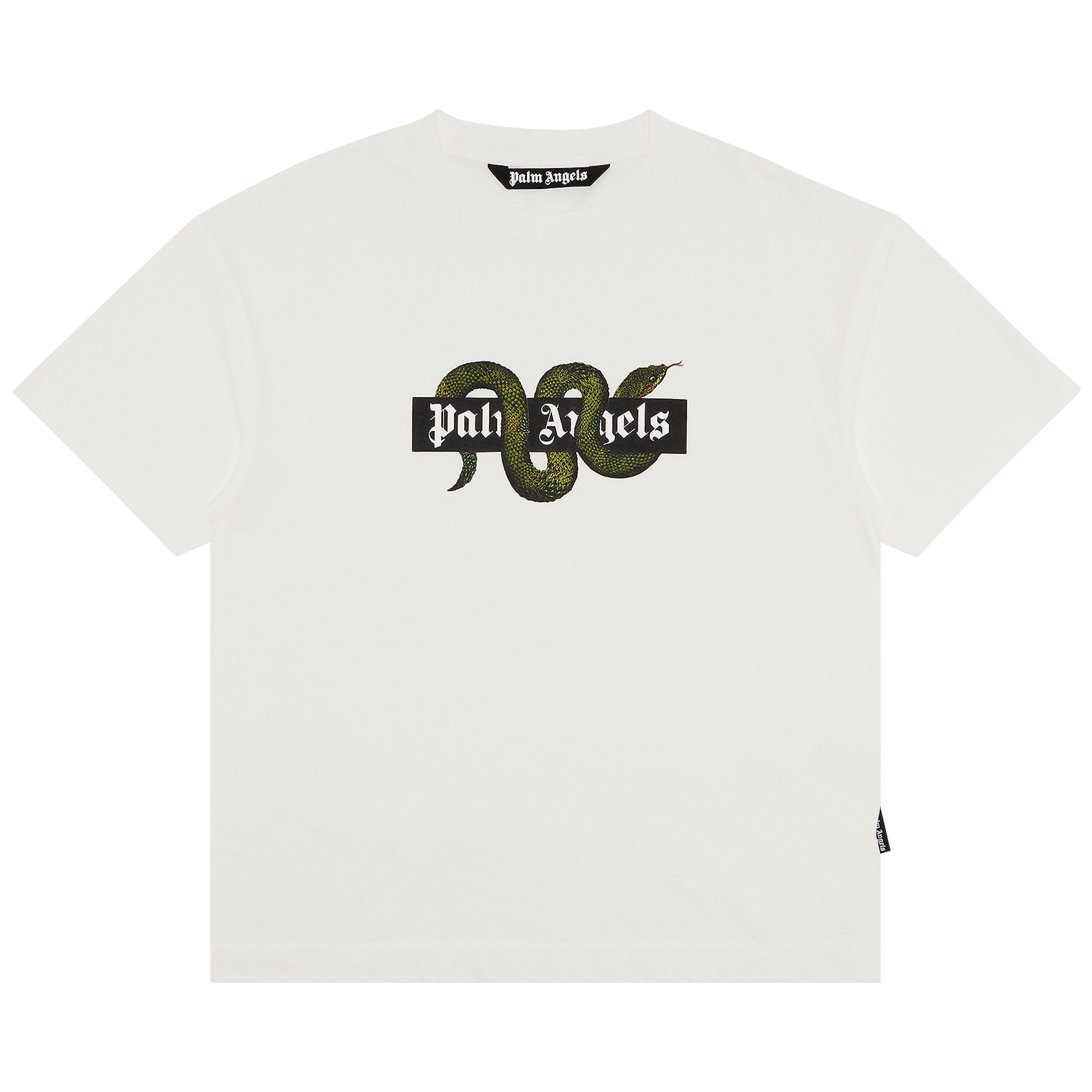 Buy Palm Angels Snake Box Logo Tee 'Off White/Green