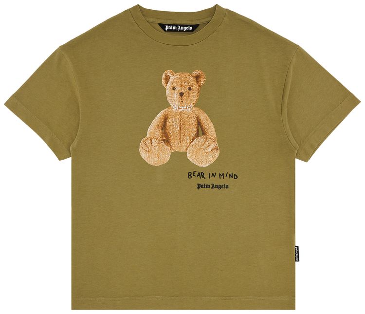 Palm Angels Bear In Mind Tee Army GreenBrown