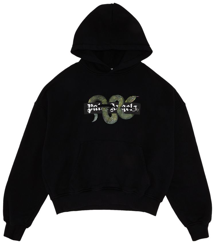 Palm Angels Snake Zip Box Logo Hoodie BlackGreen