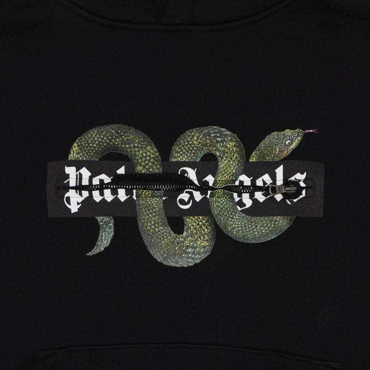 Palm Angels Snake Zip Box Logo Hoodie BlackGreen
