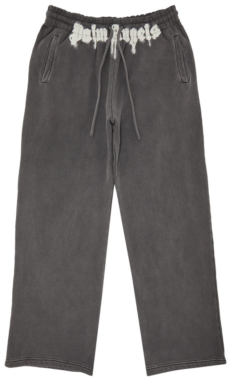 Palm Angels Waist Logo Sweatpants Dark GreyOff White