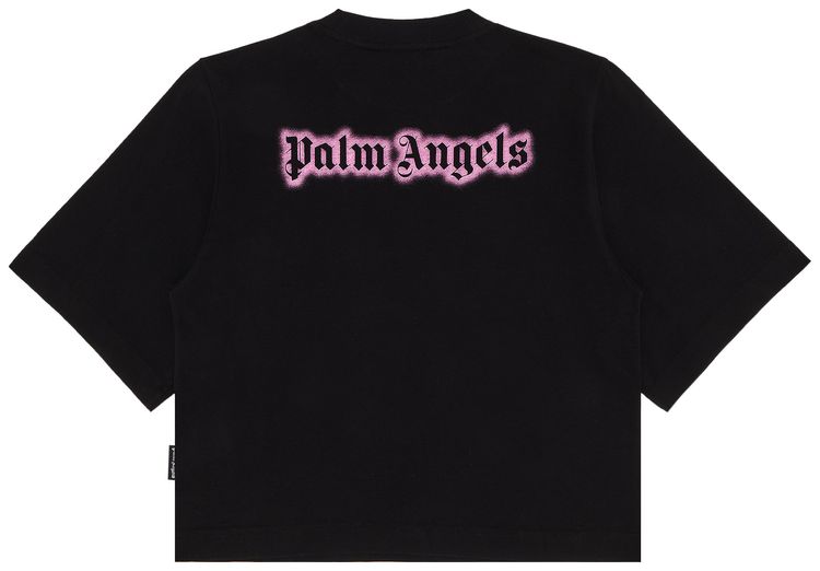 Palm Angels Classic Logo Neon Cropped Tee BlackPink