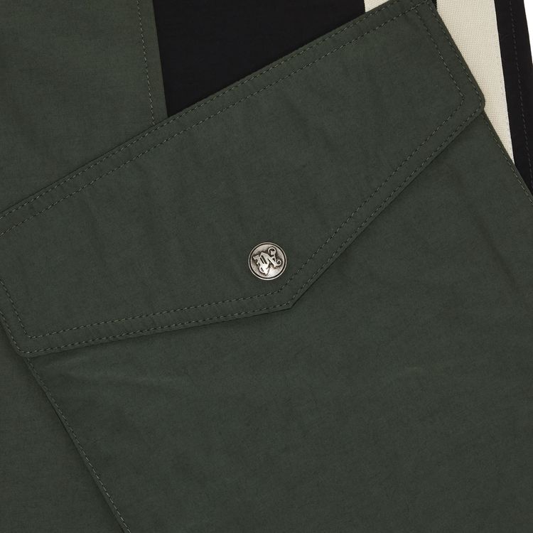 Palm Angels Colorblock Cargo Pants Forest GreenBlack