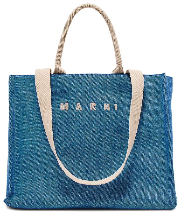 Marni Light Washed Denim Basket Ocean