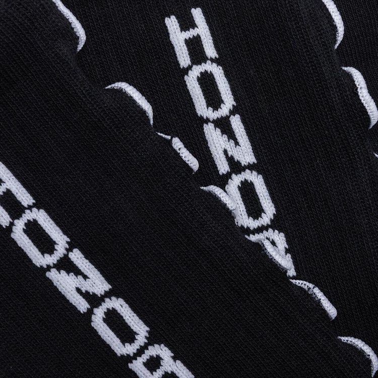 Honor The Gift Embroidery Edge Ribbed Sock Black