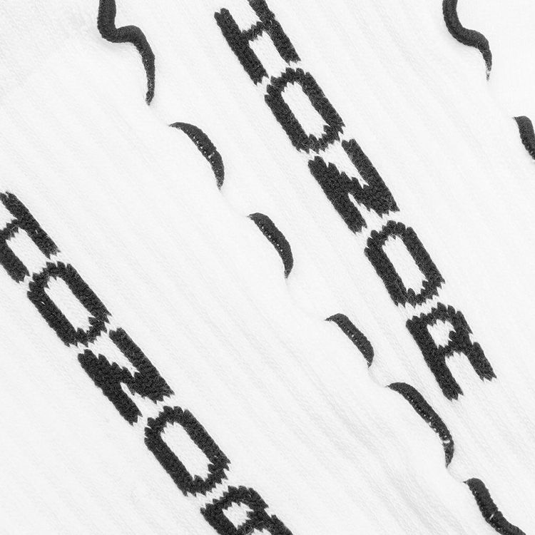 Honor The Gift Embroidery Edge Ribbed Sock White