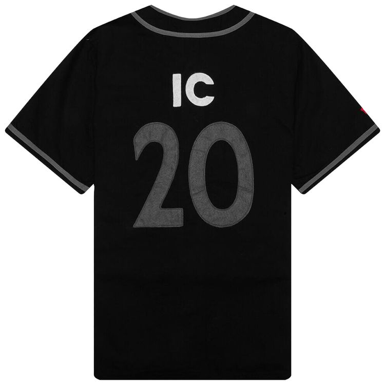 Icecream Betts Short Sleeve Knit Button Up Black