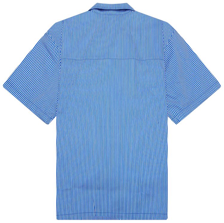 Icecream Decker Short Sleeve Woven Crop Fit Button Up Victoria Blue