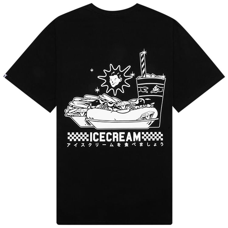 Icecream Diner Food Short Sleeve Tee Black