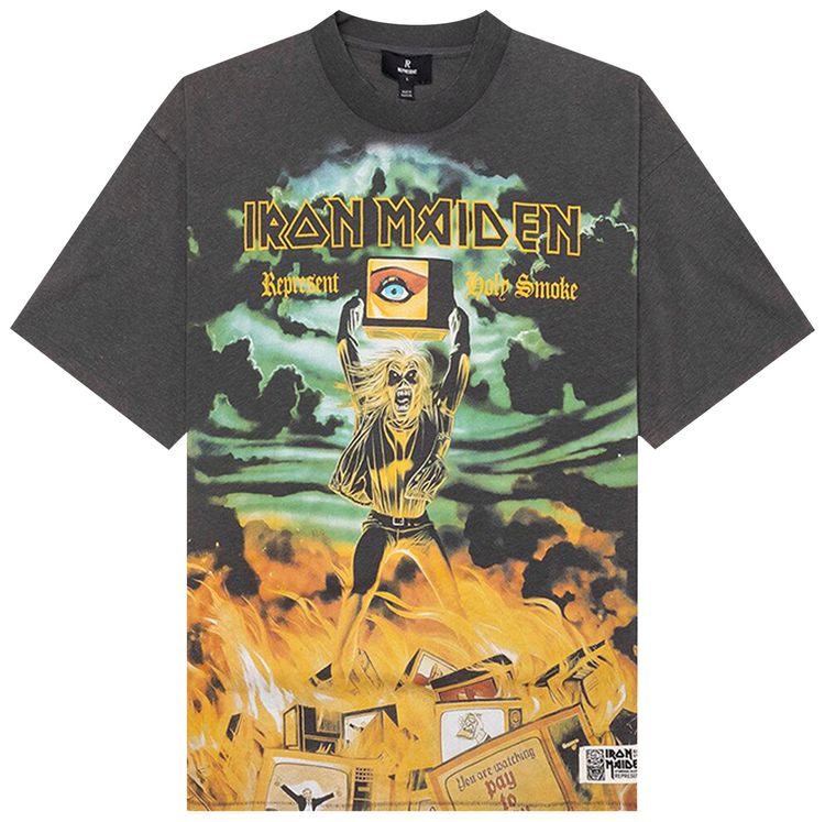 Represent Clo x Iron Maiden Holy Smoke T Shirt Ash