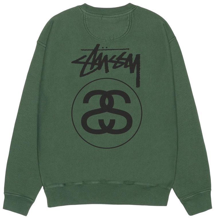 Stussy Stock Link Crew Pigment Dyed Pine