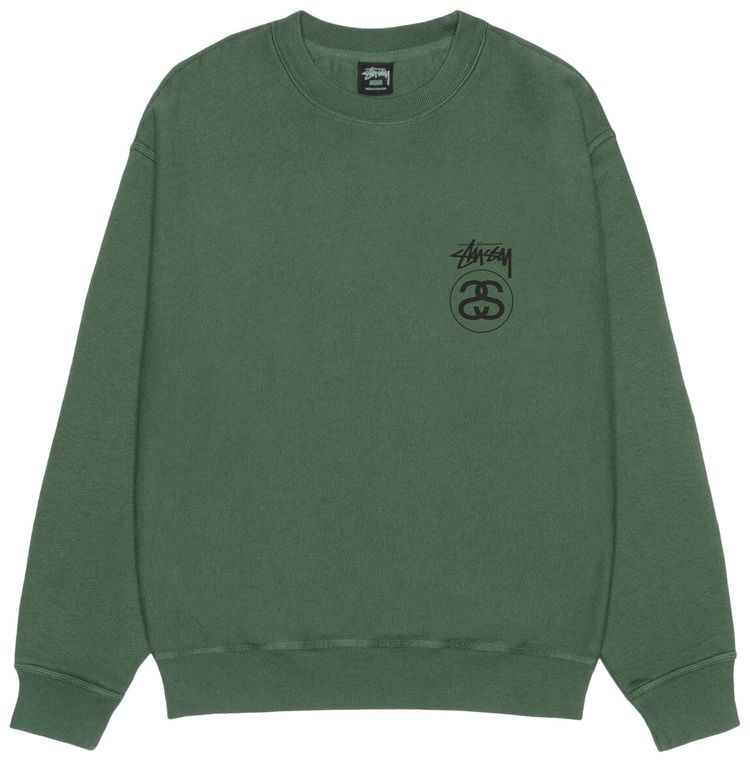 Stussy Stock Link Crew Pigment Dyed Pine