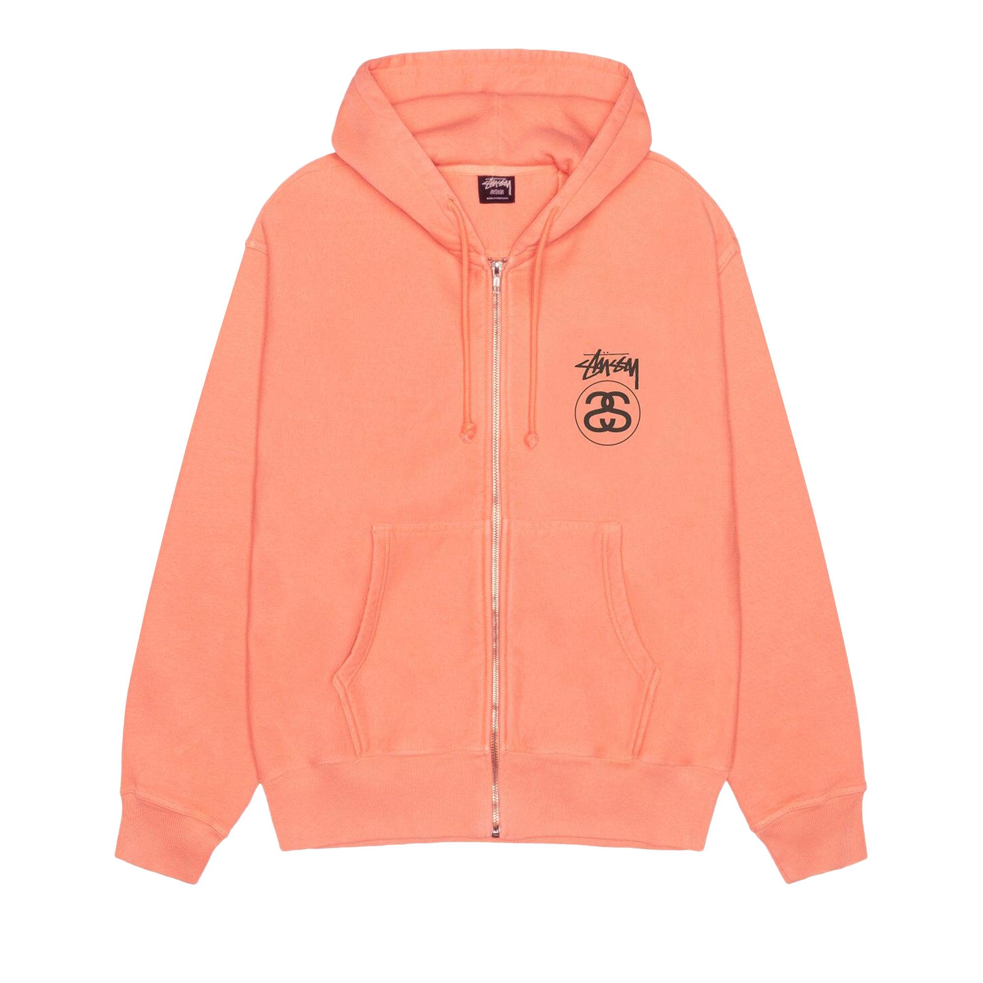 Buy Stussy Stock Link Zip Hoodie Pigment Dyed 'Sherbert' - 1975118