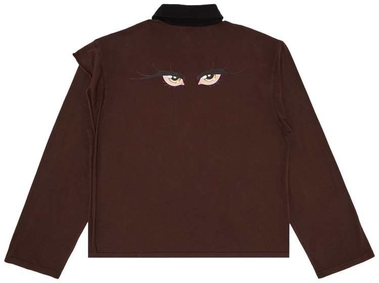 Ottolinger Long Sleeve Polo Dark Brown Wash