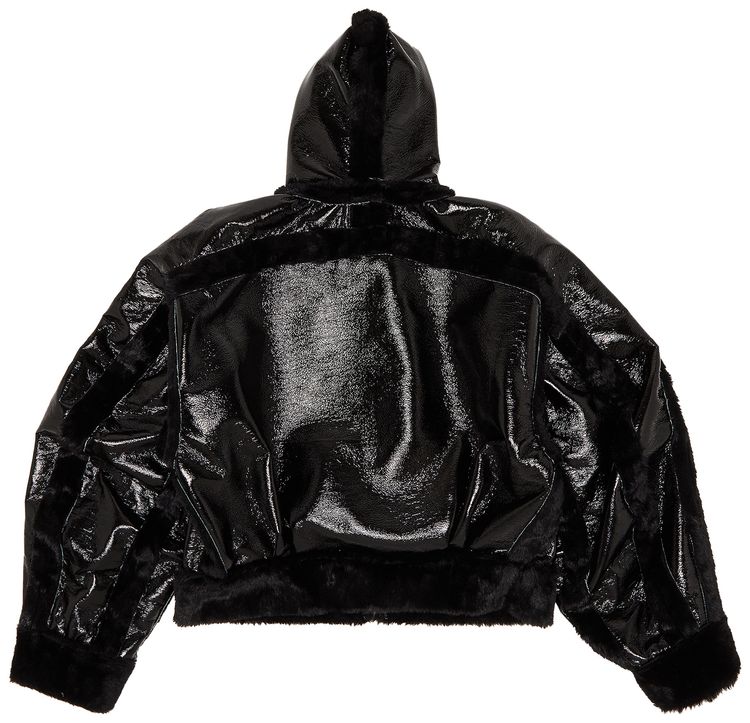 Ottolinger Shearling Fitted Multiline Jacket Shinny Black