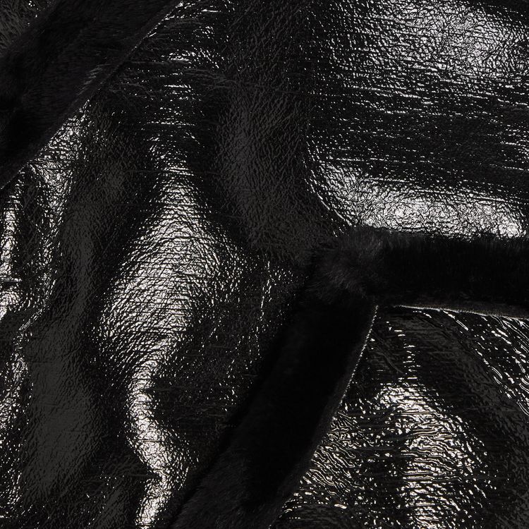 Ottolinger Shearling Fitted Multiline Jacket Shinny Black