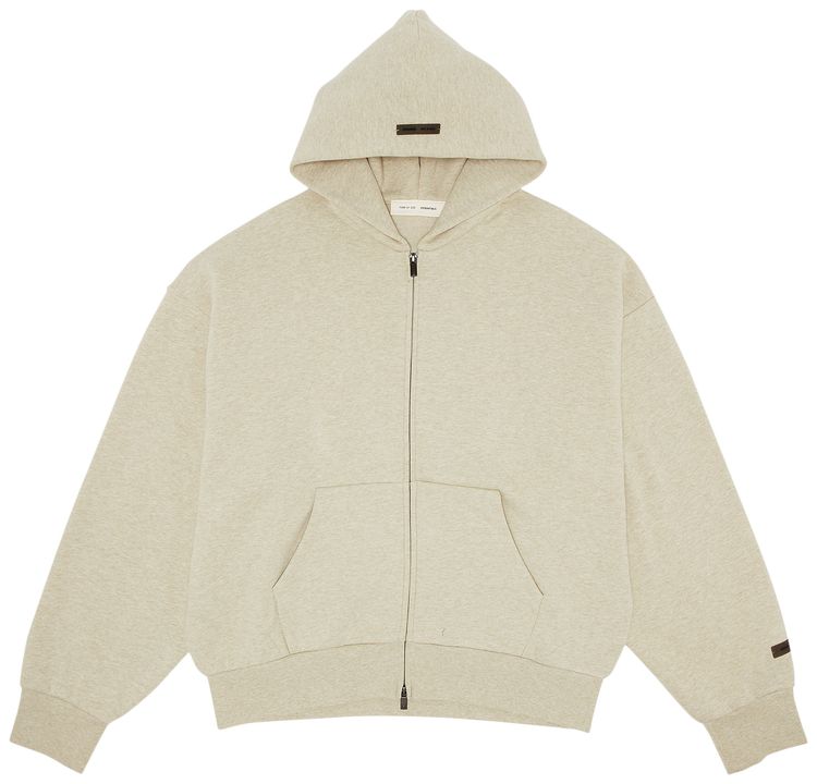 Fear of God Essentials Classic Full Zip Hoodie Heather Stone