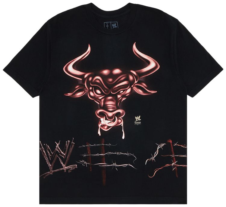 Cactus Jack by Travis Scott x WWE Know Your Role T Shirt The Rock Black