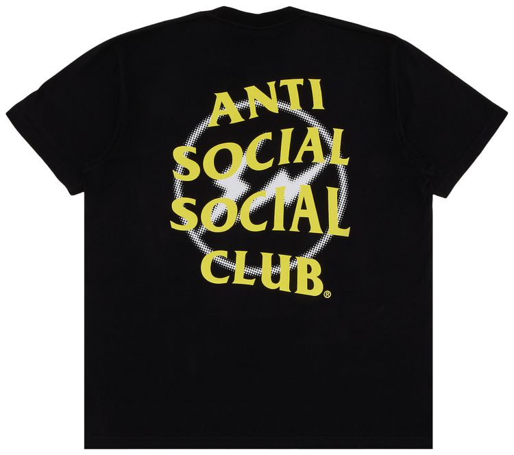 Anti Social Social Club x Fragment Design Half Tone Logo Tee BlackYellow