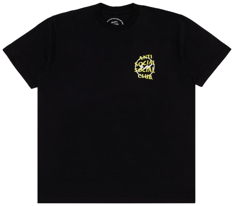 Anti Social Social Club x Fragment Design Half Tone Logo Tee BlackYellow