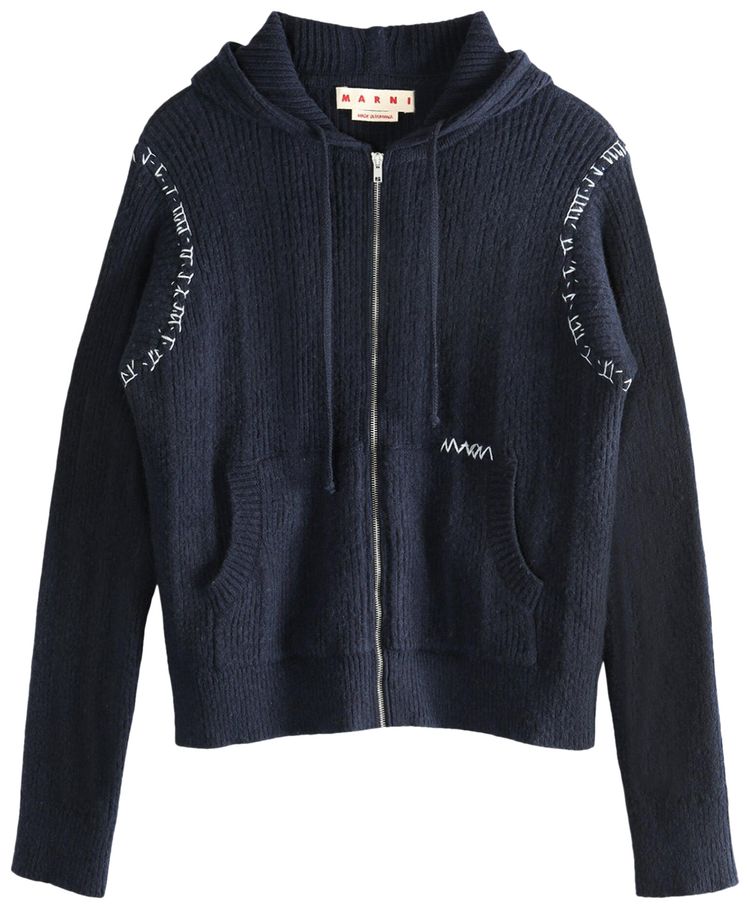 Marni Hooded Cardigan Ultramarine