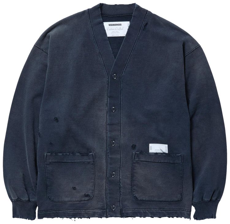 Neighborhood Savage Long Sleeve Sweat Cardigan Black