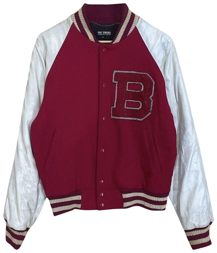 Vintage Raf Simons Virginia Creeper Varsity Jacket Red