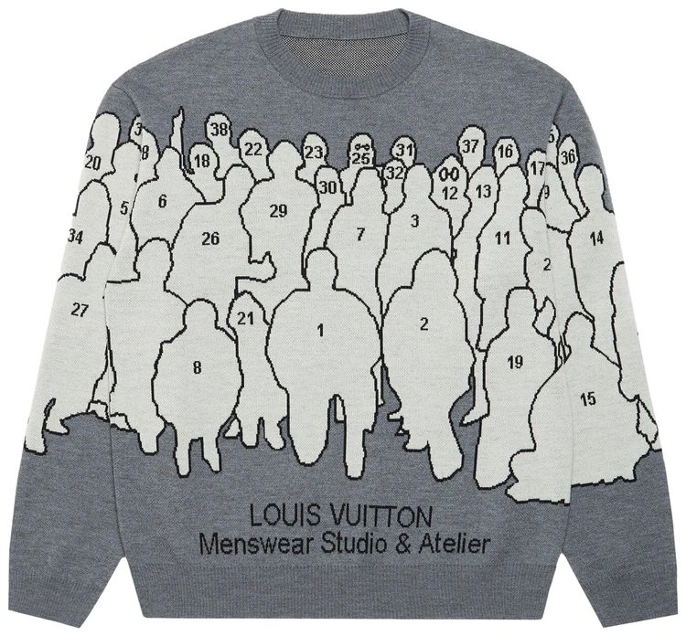 Louis Vuitton Studio Jacquard Crewneck Sweater Grey