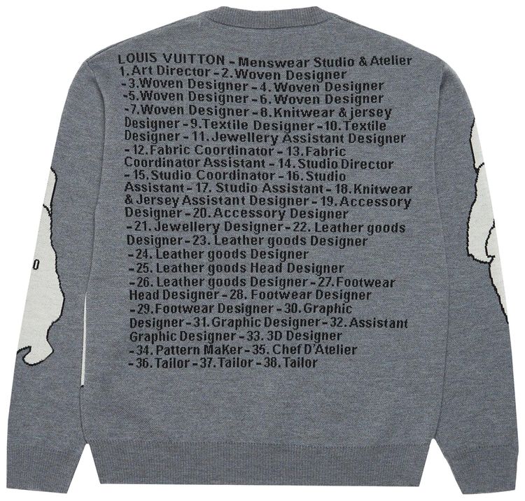 Louis Vuitton Studio Jacquard Crewneck Sweater Grey