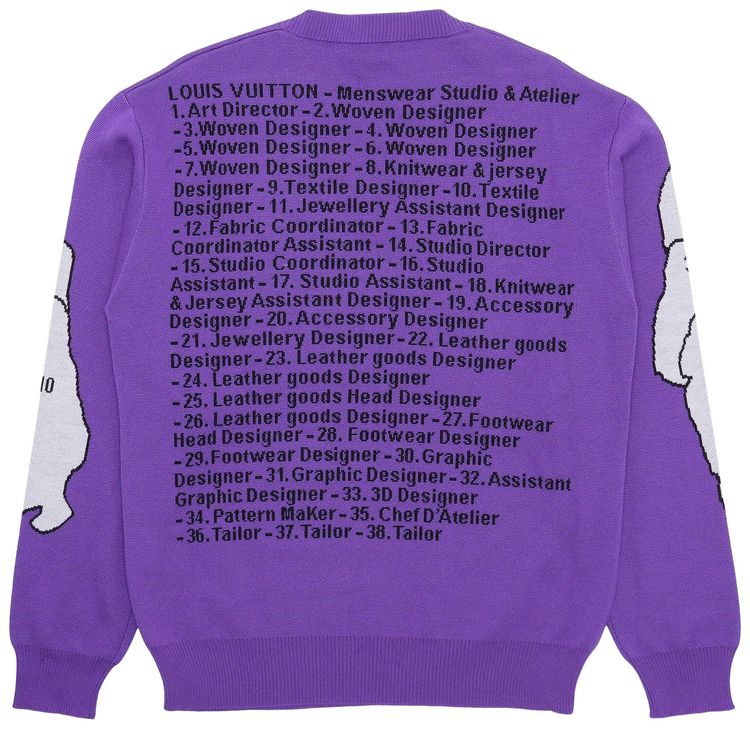 Louis Vuitton Studio Jacquard Crewneck Sweater Purple