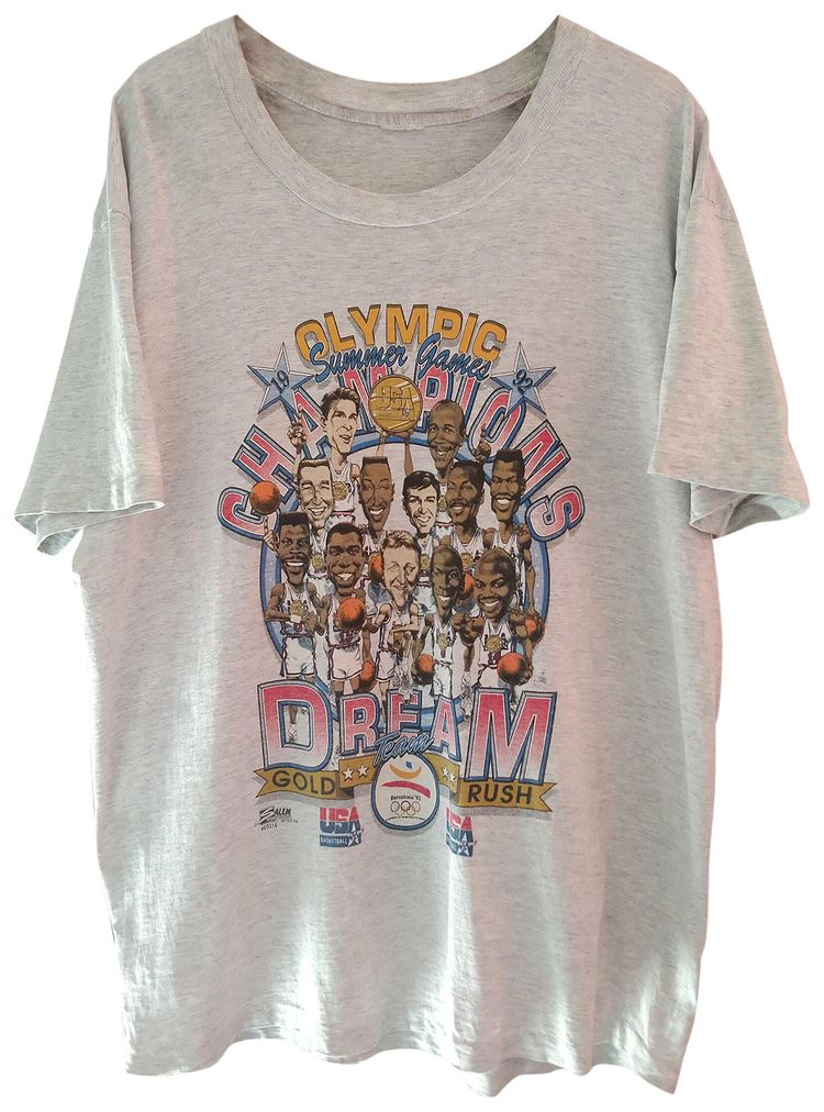 Vintage USA Olympic Basketball Team Champions Tee Grey